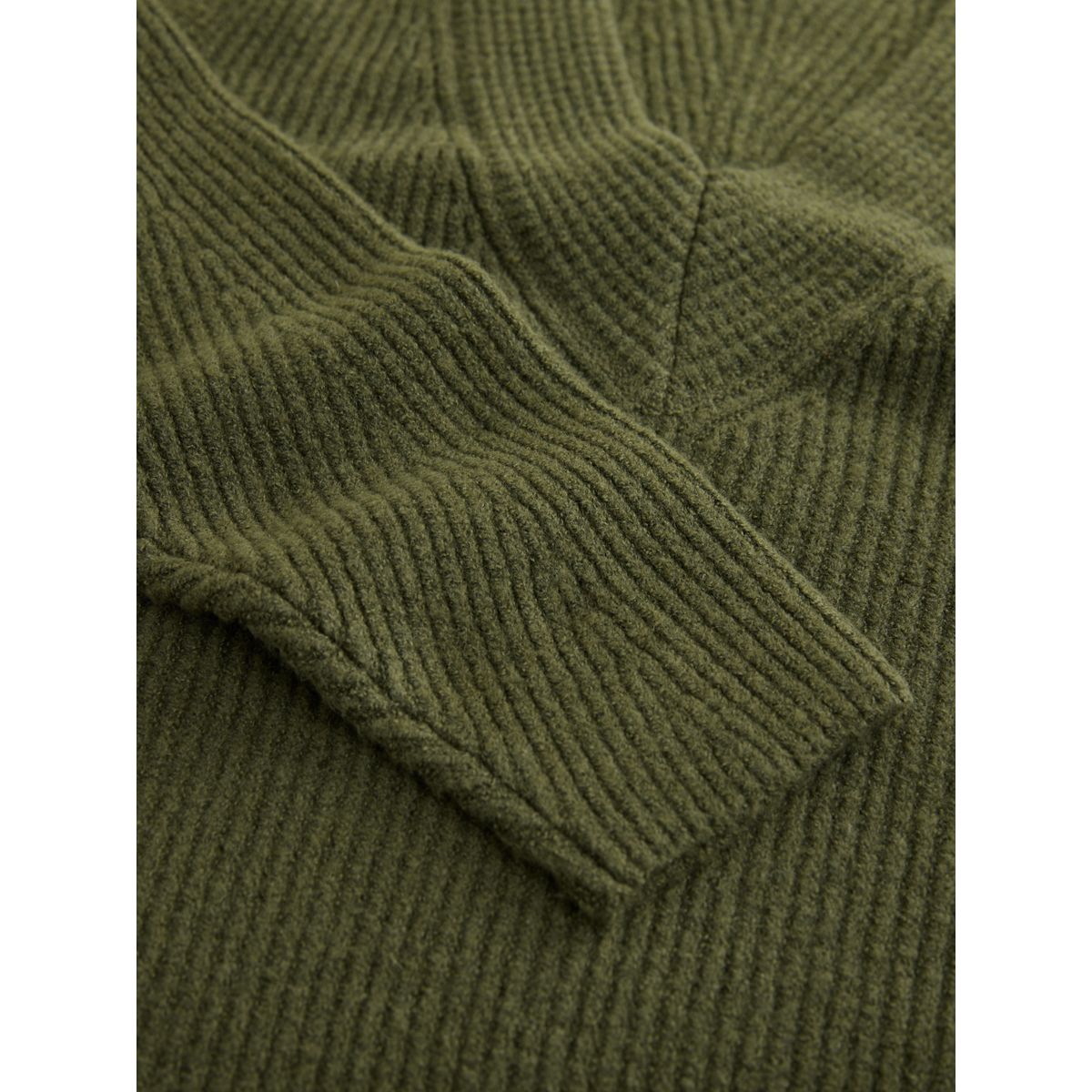 Robe mi-longue ultra-douce à col v avec laine vert kaki, NEXT