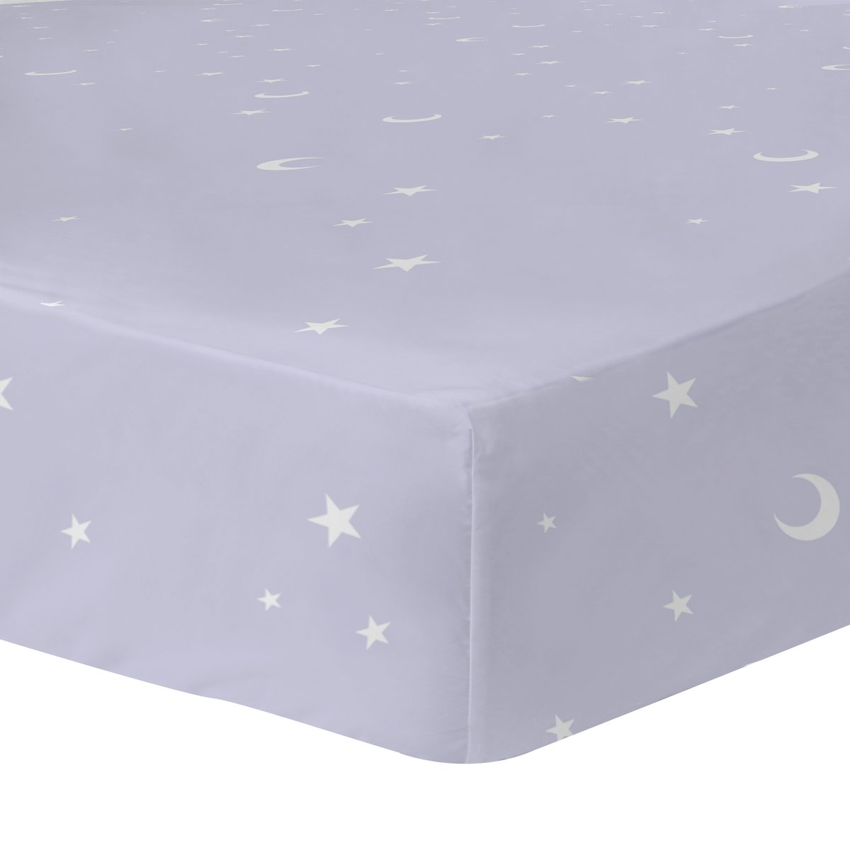 Parure de lit imprimée + drap housse 100% coton, HAPPY violet, DISNEY STITCH