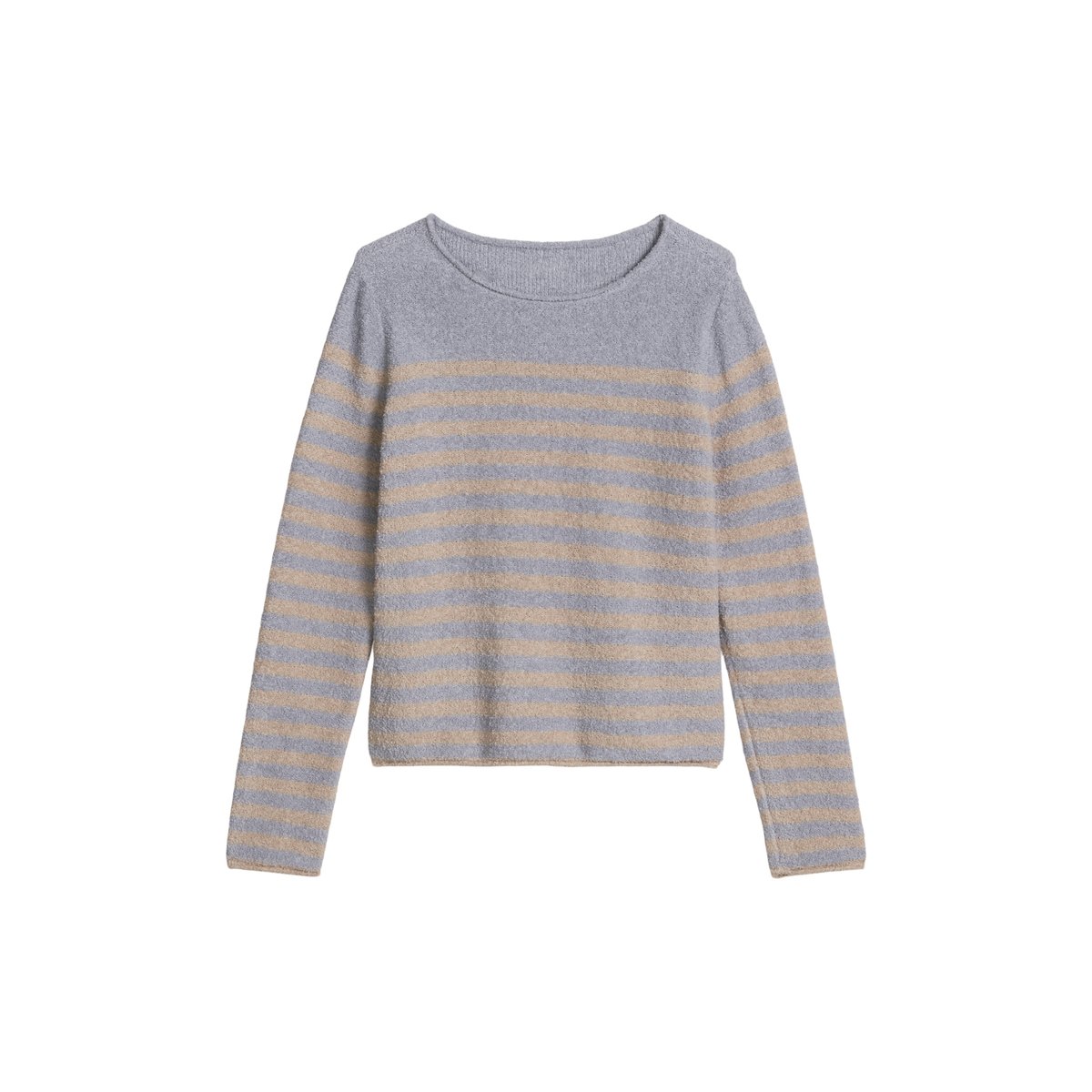 Pull bouclette regular en mélange de coton organique bleu clair, MARC O'POLO