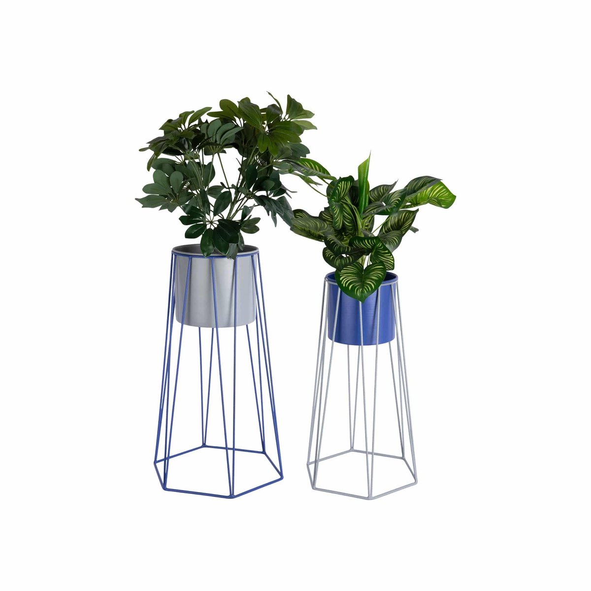Pot De Fleurs Métal COOL RETRO bleu, PRESENT TIME