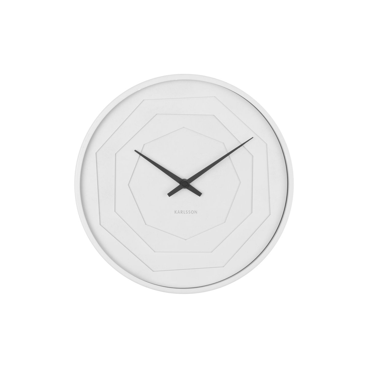Horloge murale ronde à relief LAYERED ORIGAMI blanc, PRESENT TIME