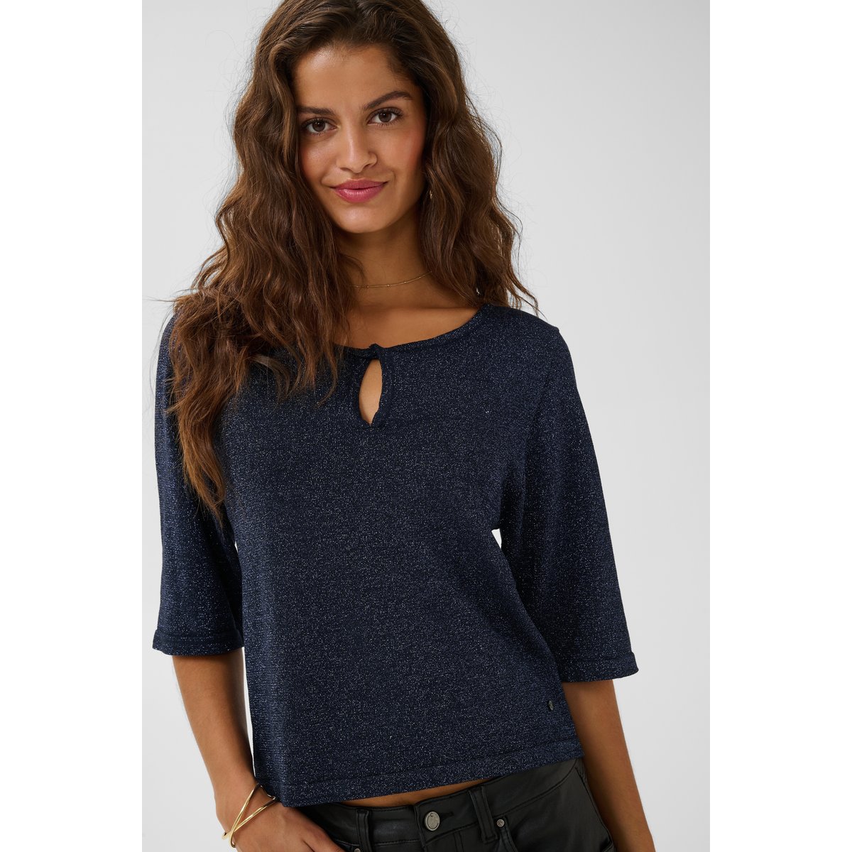 Pullover tricoté bleu night sky, CREAM