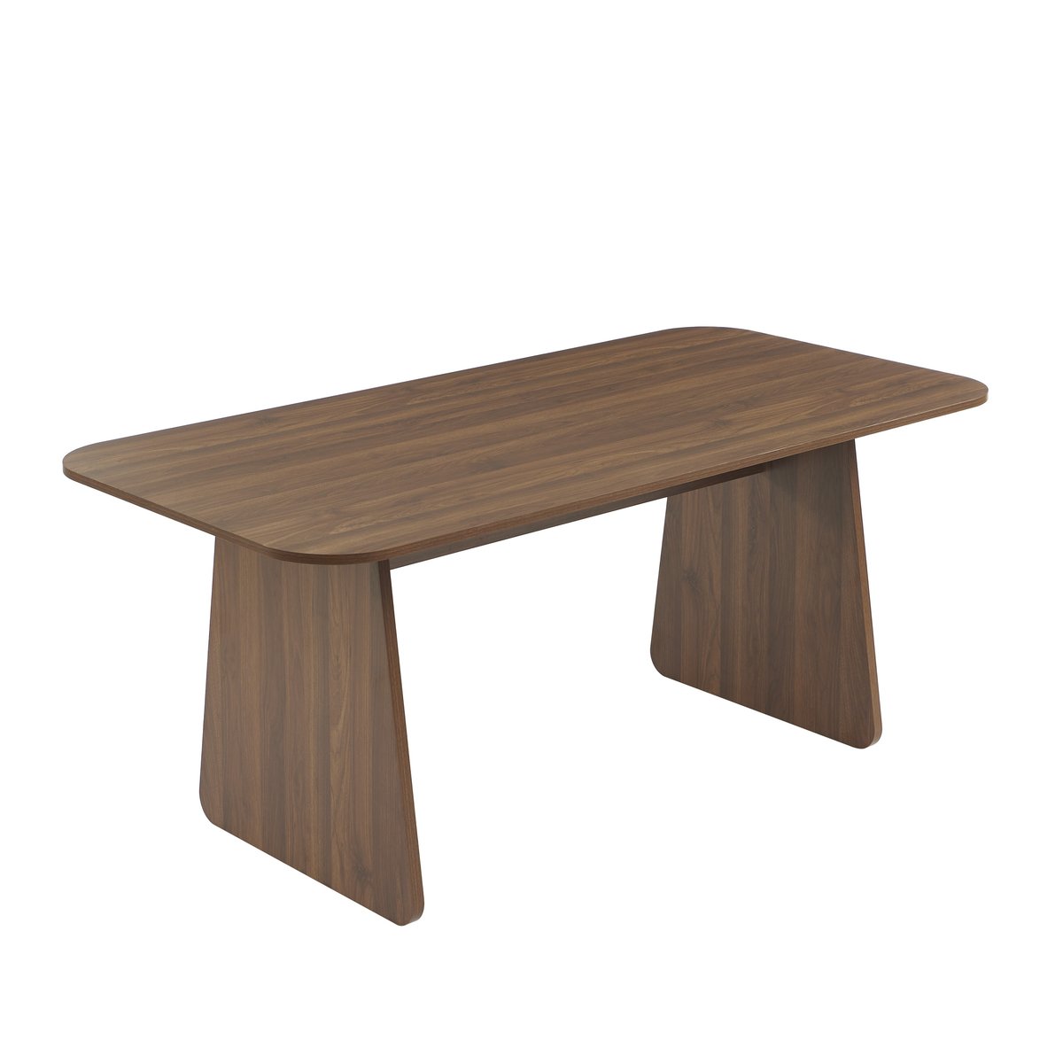 Ensemble table noyer et 4 chaises tissu  LANGO bois foncé, BAÏTA