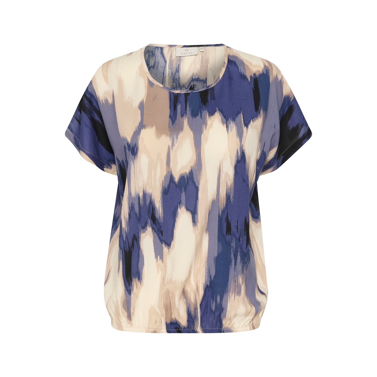 Blouse à manches courtes bleu abstract print, KAFFE