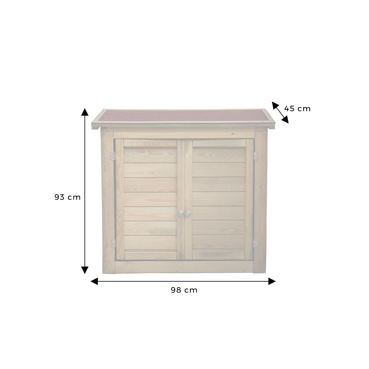 Armoire de rangement en bois Lisboa petit modèle marron, CEMONJARDIN