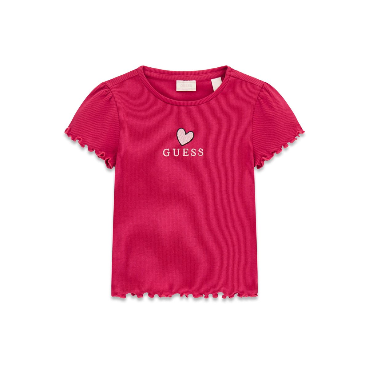 T-Shirt En Maille Côtelée fuchsia, GUESS KIDS