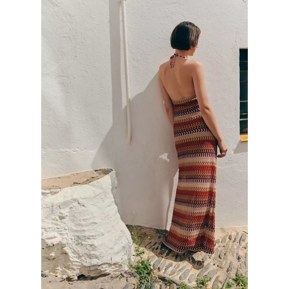 Robe crochet dos nu orange, MANGO TEEN