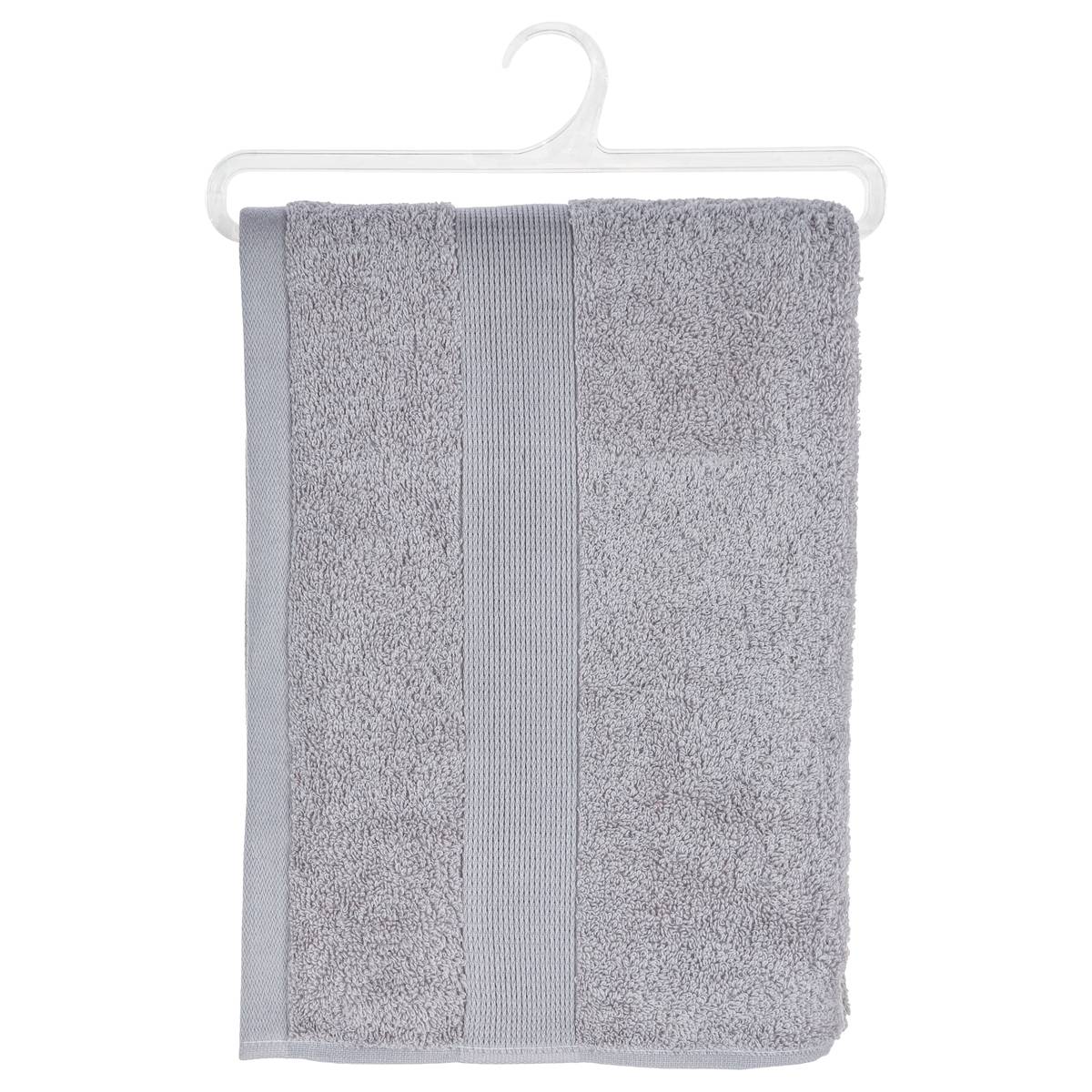 Drap de douche en coton ESSENTIEL gris clair, ATMOSPHERA