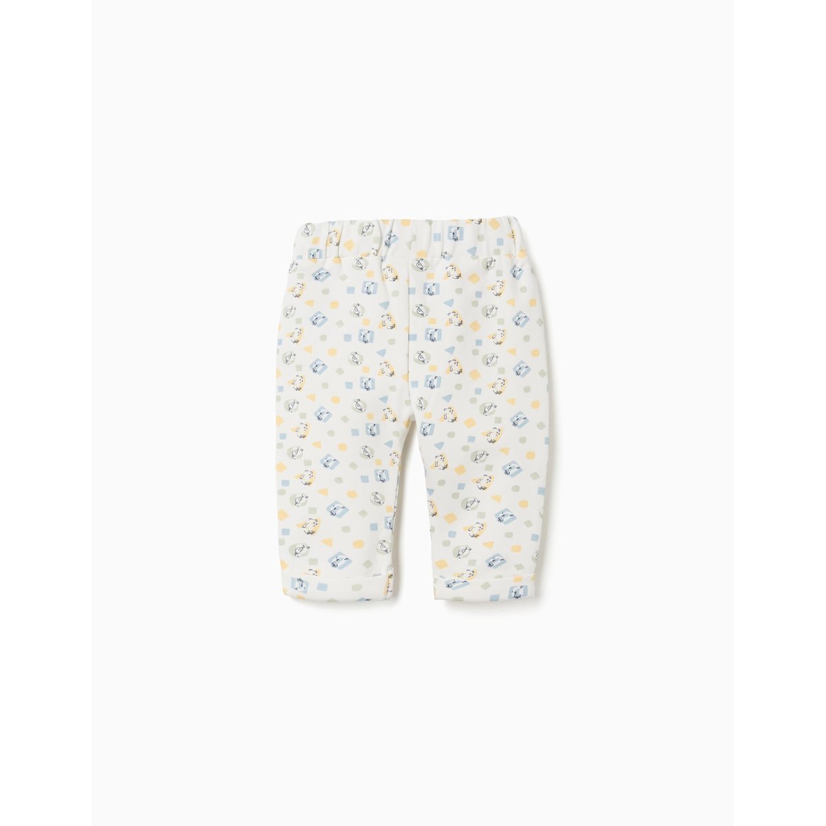 Pantalon en coton peigné avec motif coloré blanc, ZIPPY