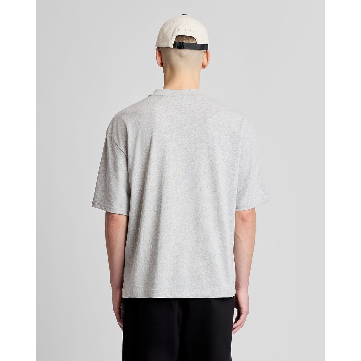 T-shirt logo script col rond gris archive chiné, LYLE & SCOTT