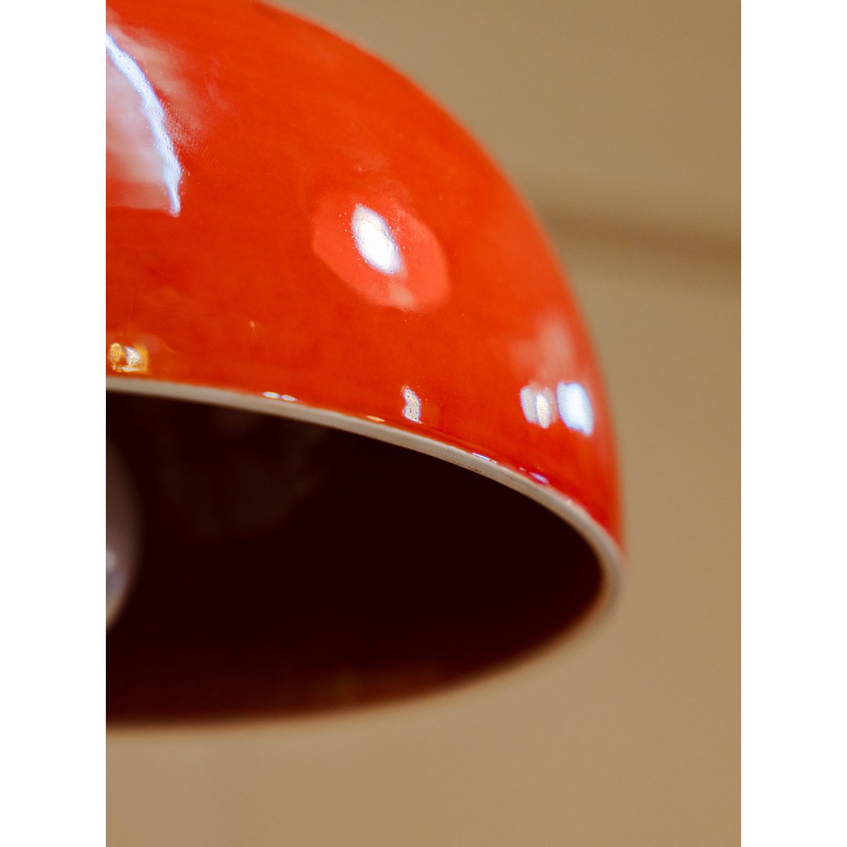 Lampe baladeuse en céramique orange Paulette N°102 - Bon état orange, DEBONGOUT