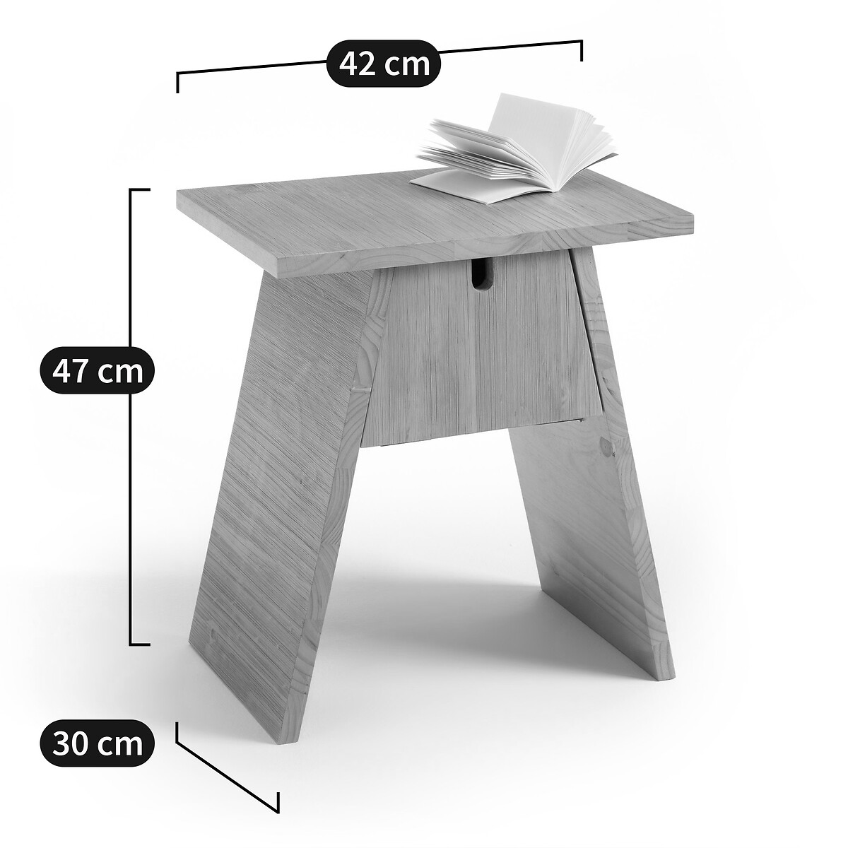 Asayo Solid Pine Bedside Table light natural wood, LA REDOUTE INTERIEURS