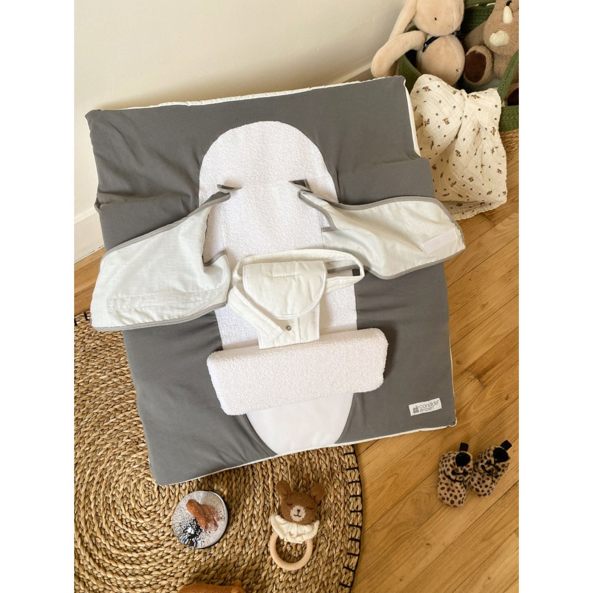 Plan incliné 30° Matelas Morpho Clive blanc - gris, CANDIDE
