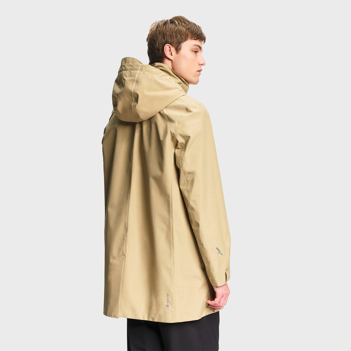 Parka longue imperméable à capuche rétractable GORE-TEX sable, AIGLE