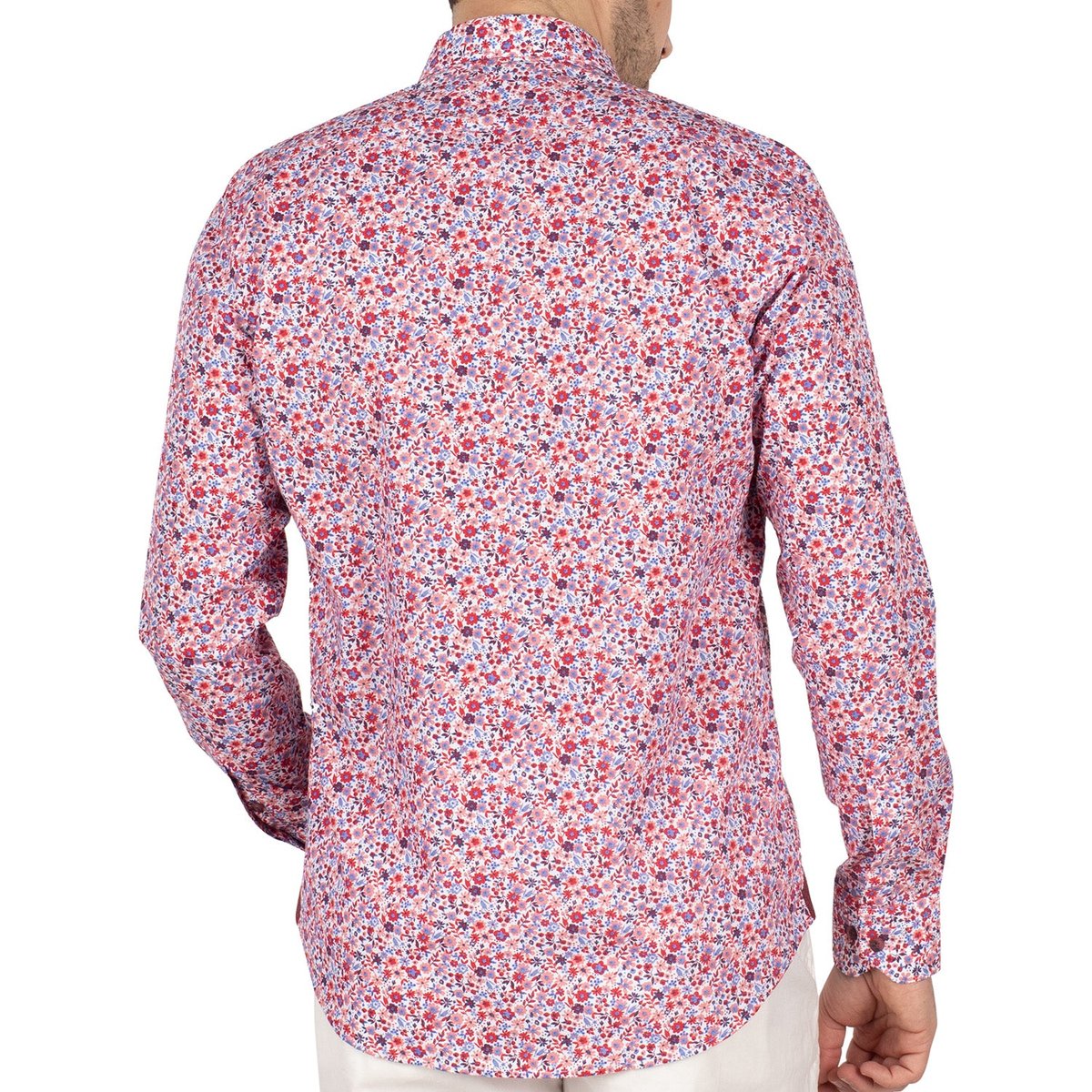 Chemise liberty flower wave blanc x rouge, SHILTON