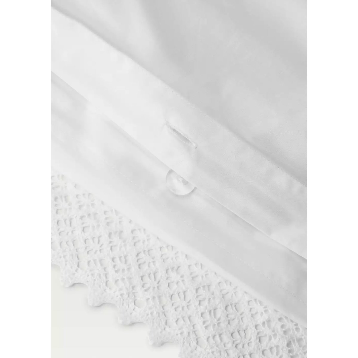Housse de couette détail dentelle lit 90 cm blanc, MANGO HOME