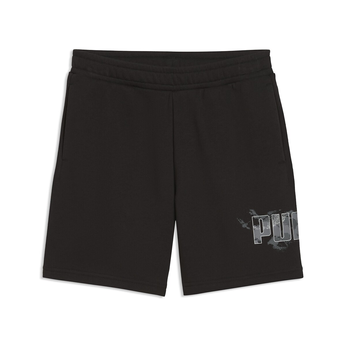 Short en molleton non gratté, imprimé camouflage noir, PUMA
