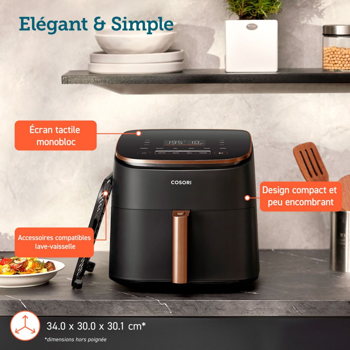 Friteuse sans huile KOSP0019EUN TurboBlaze chef édition couleur unique, COSORI