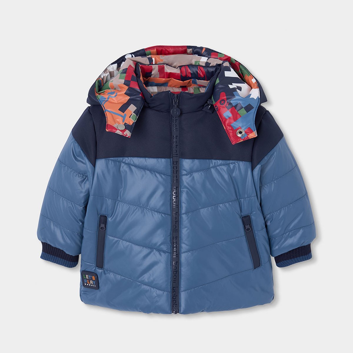 Parka garçon réversible bleu, BOBOLI
