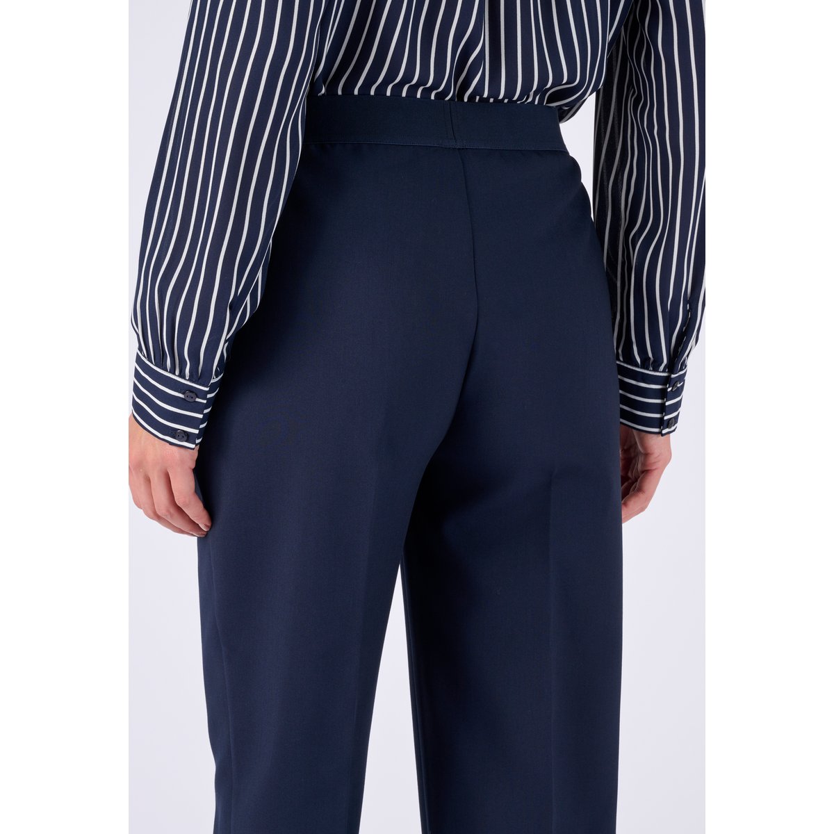 Pantalon tissu fluide enfilable bleu marine, DAMART