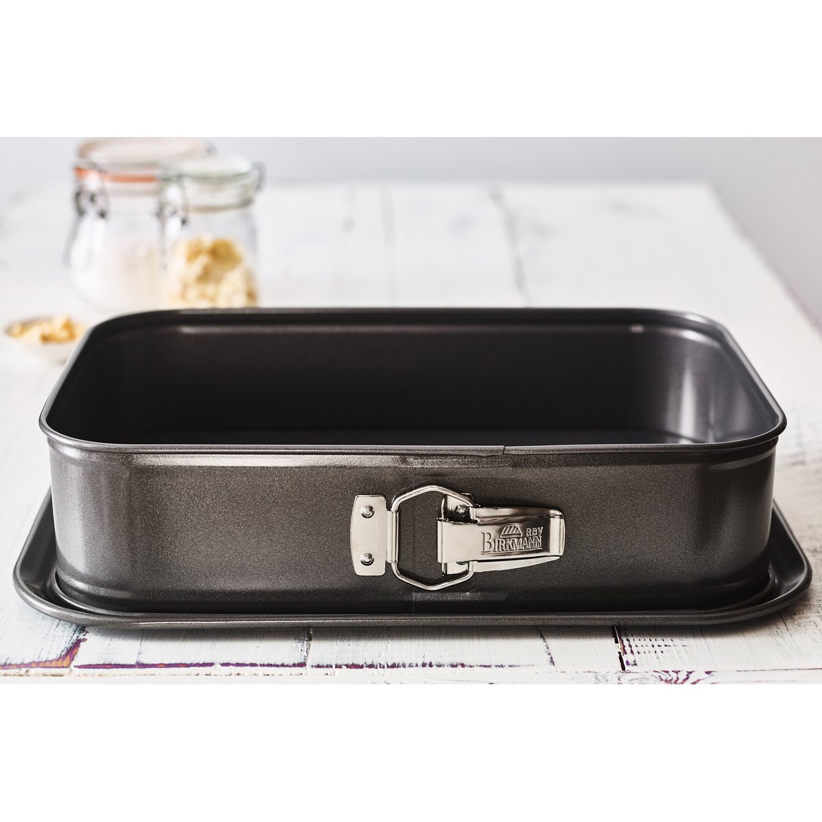 Moule à fond amovible en acier carbone, EASY Baking gris fonce, BIRKMANN