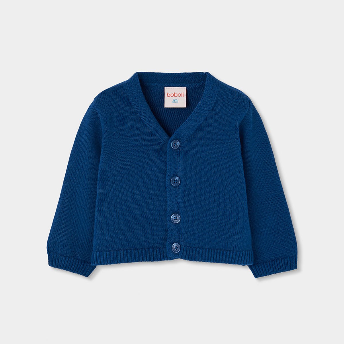 Gilet bébé maille avec boutons bleu, BOBOLI