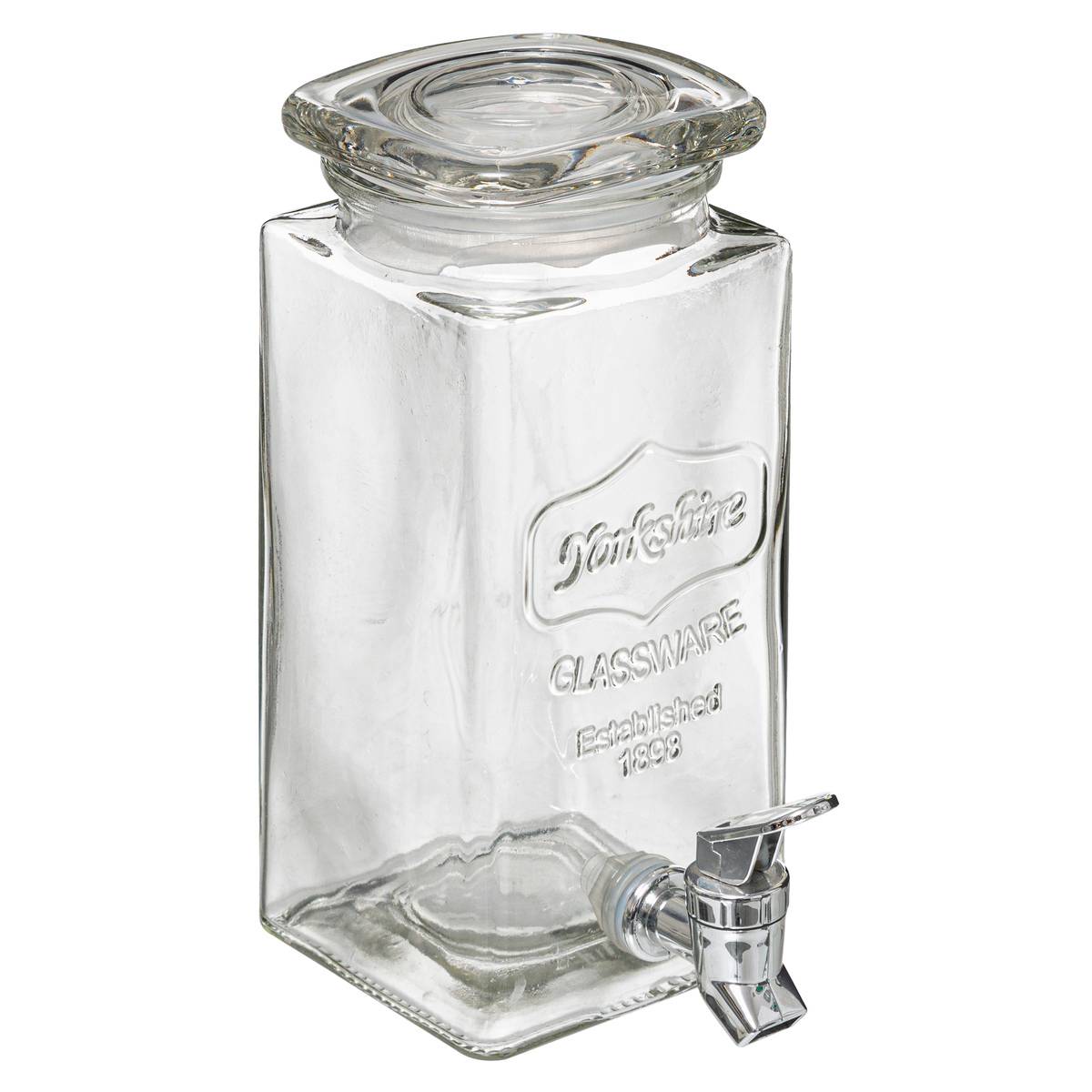 Lot de 3 distributeurs de boisson 1,5 L avec support MODERN WOOD transparent, SECRET DE GOURMET