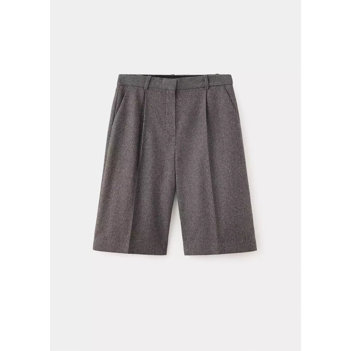 Bermuda straight fit pinces marron moyen, MANGO