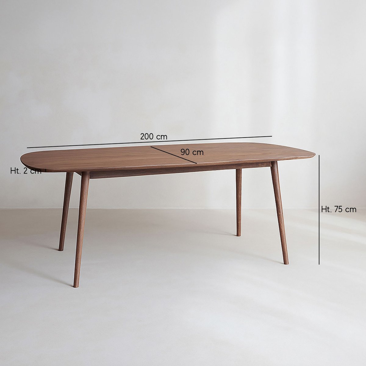 Ensemble table rectangulaire et 6 chaises, CALLAO couleur unique, NOW'S HOME