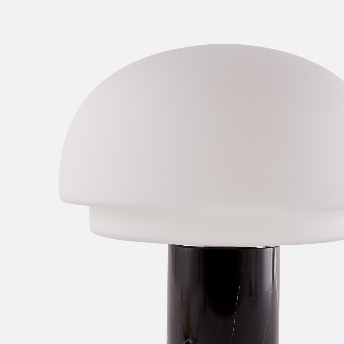 Lámpara de mesa, vidrio opalino y mármol, altura 27 cm, AGATHILDA negro, LA REDOUTE INTERIEURS