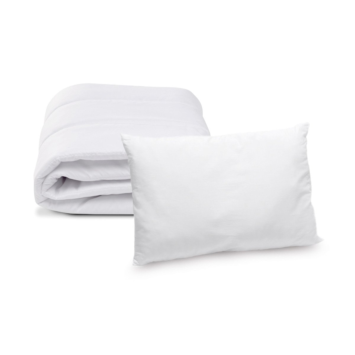 Pack couette et oreiller bébé LAVABLE à 95°C blanc, BLEU CALIN