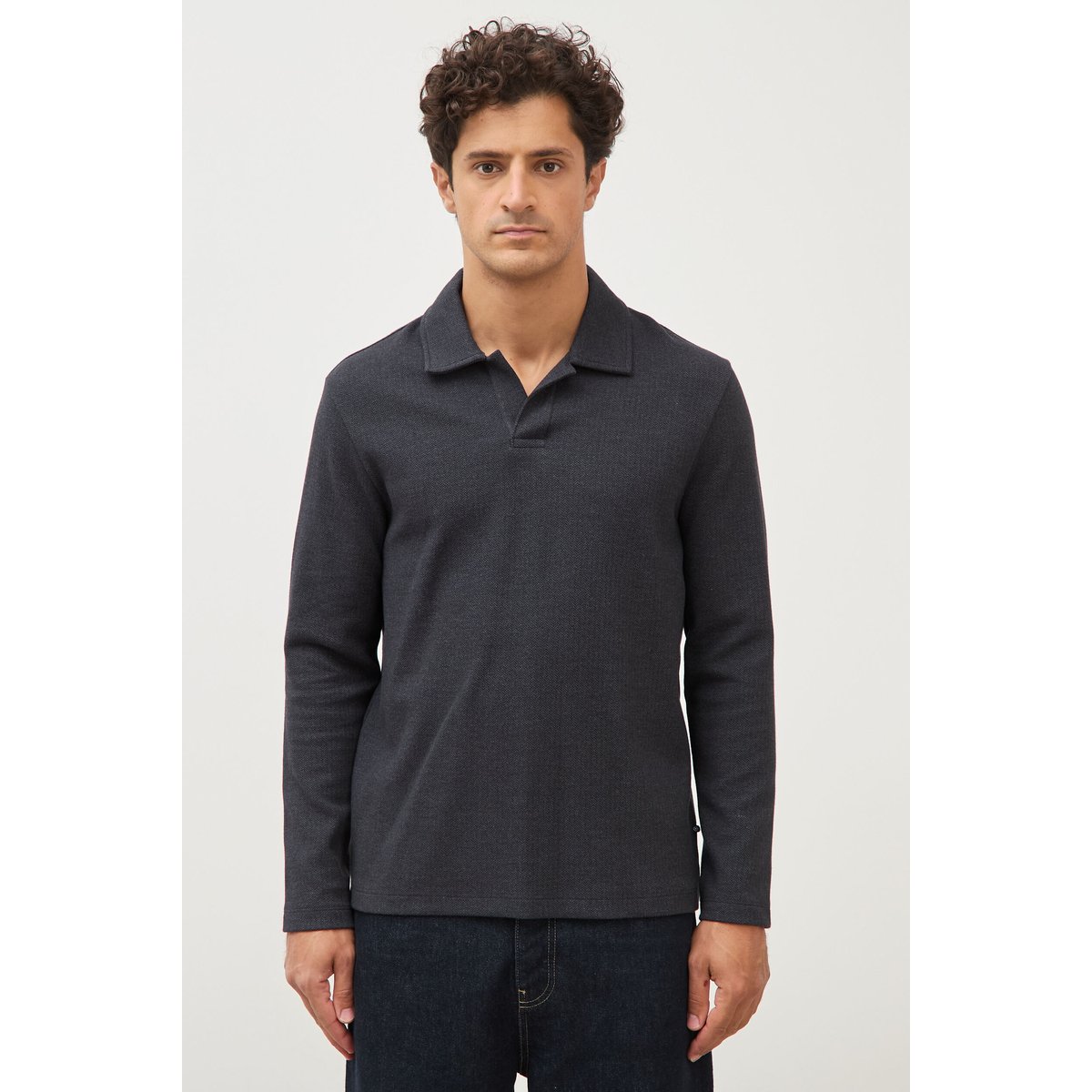 Polo manches longues noir, BONOBO