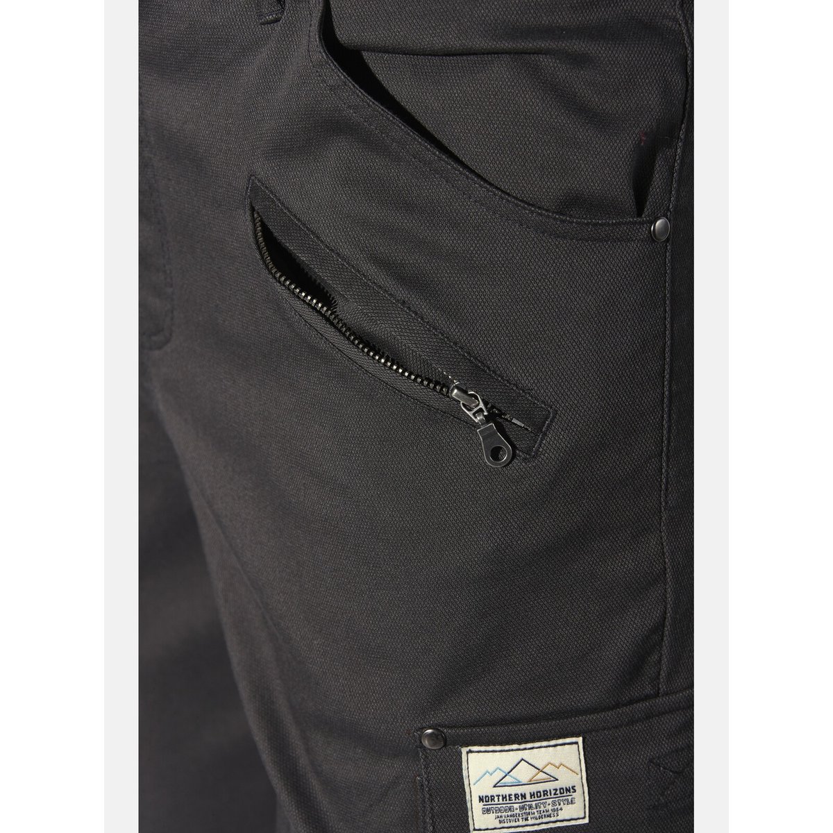 Pantalon taille basse HARSEN gris à dessin, JAN VANDERSTORM