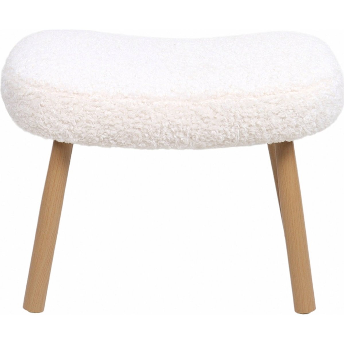 Tabouret scandinave imitation laine de mouton blanc effet laine mouton, RECOLLECTION