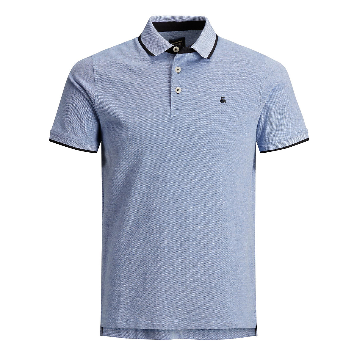 Polo manches courtes en maille piquée bleu, JACK & JONES