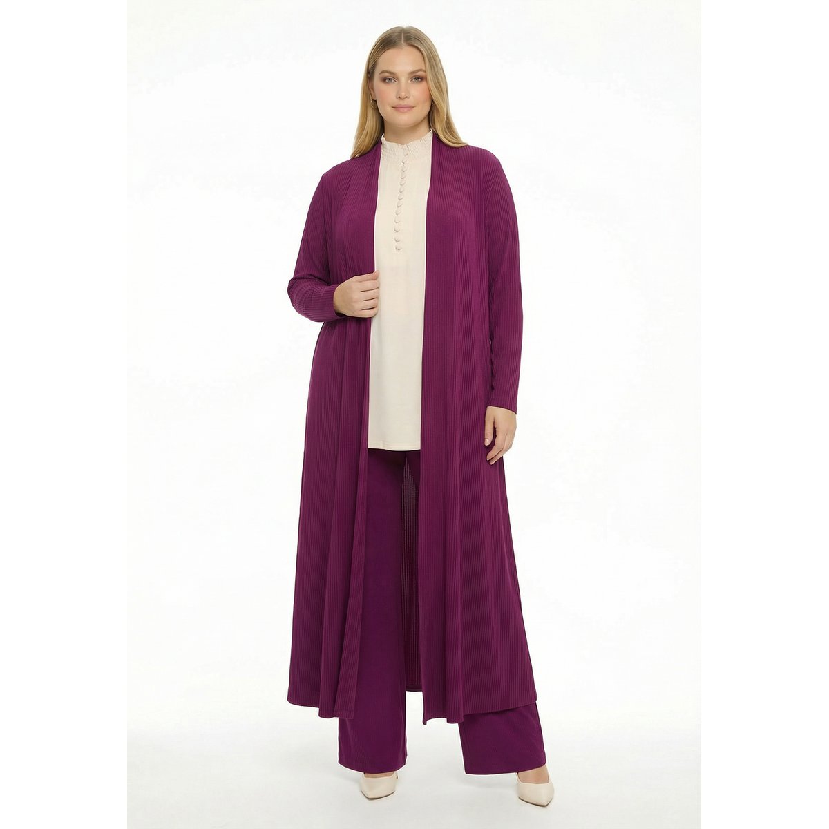 Cardigan avec manches longues violet, YOEK