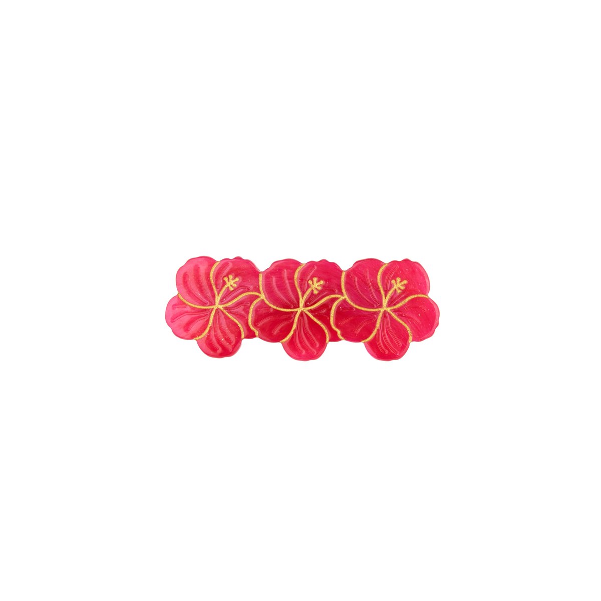 Barrette HIBISCUS rose à pailettes, COUCOU SUZETTE