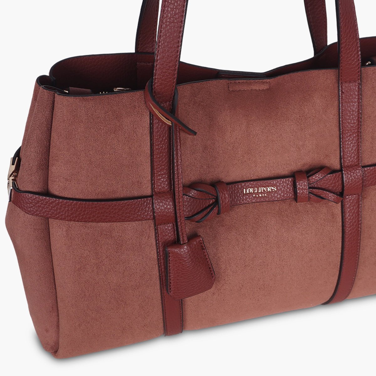 Grand sac shopper Taja doré,brique, LOLLIPOPS