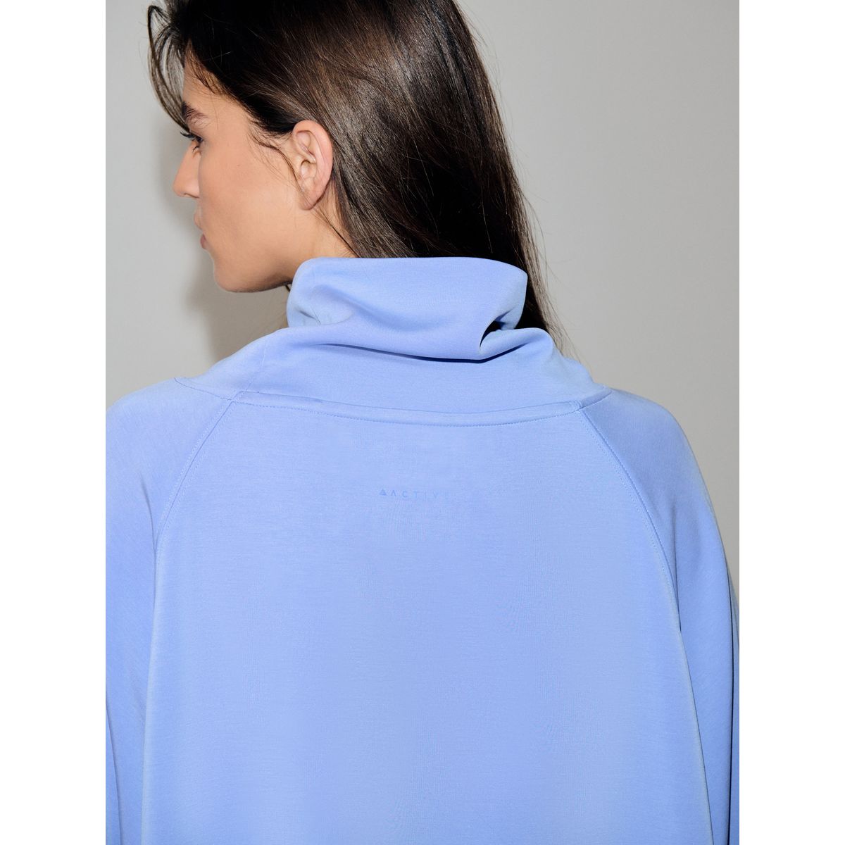 Pull active à col bénitier en modal doux bleu, NEXT