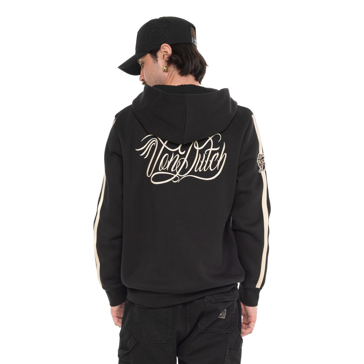 Sweatshirt coton IZAN noir/beige, VON DUTCH