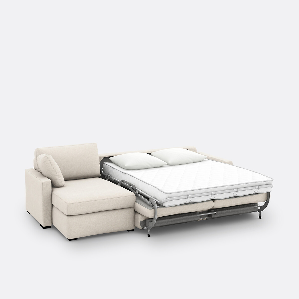 Canapé d'angle, convertible, 4 places, en polyester, Comfort Bultex®, TIMOR ecru, LA REDOUTE INTERIEURS
