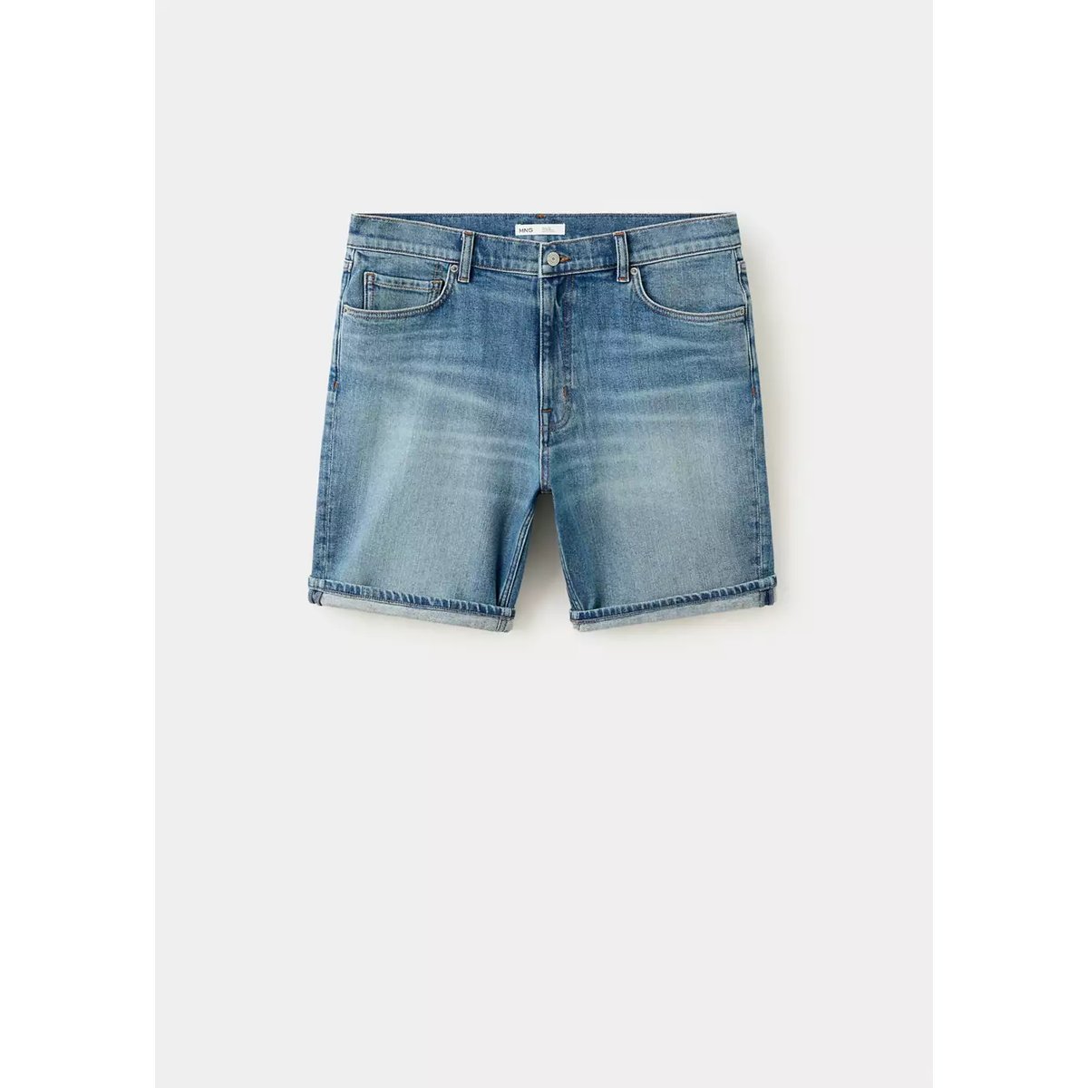 Bermuda en jean slim fit bleu moyen, MANGO MAN