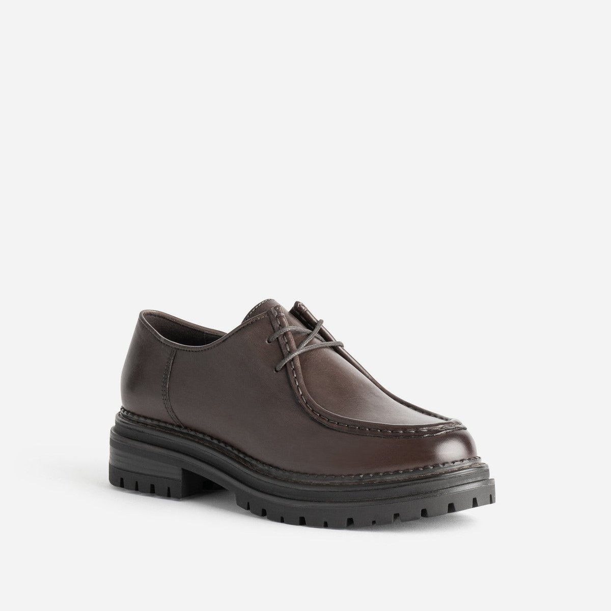 Derby en cuir FREDINE chocolat, TEXTO