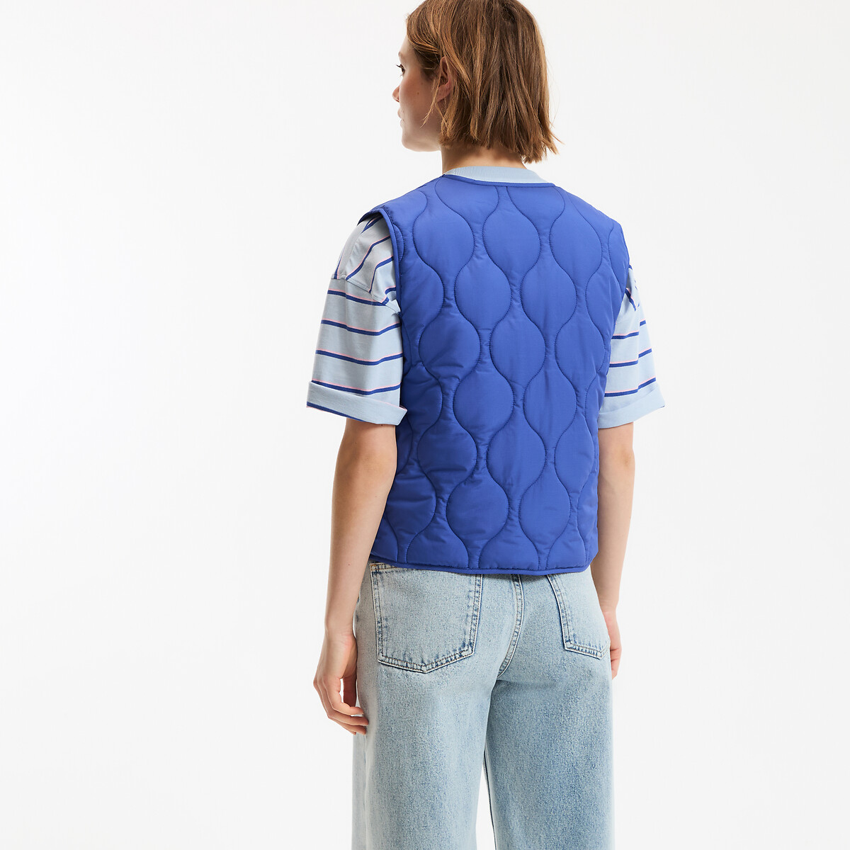 Doudoune sans manches, pressionnée bleu électrique, LA REDOUTE COLLECTIONS
