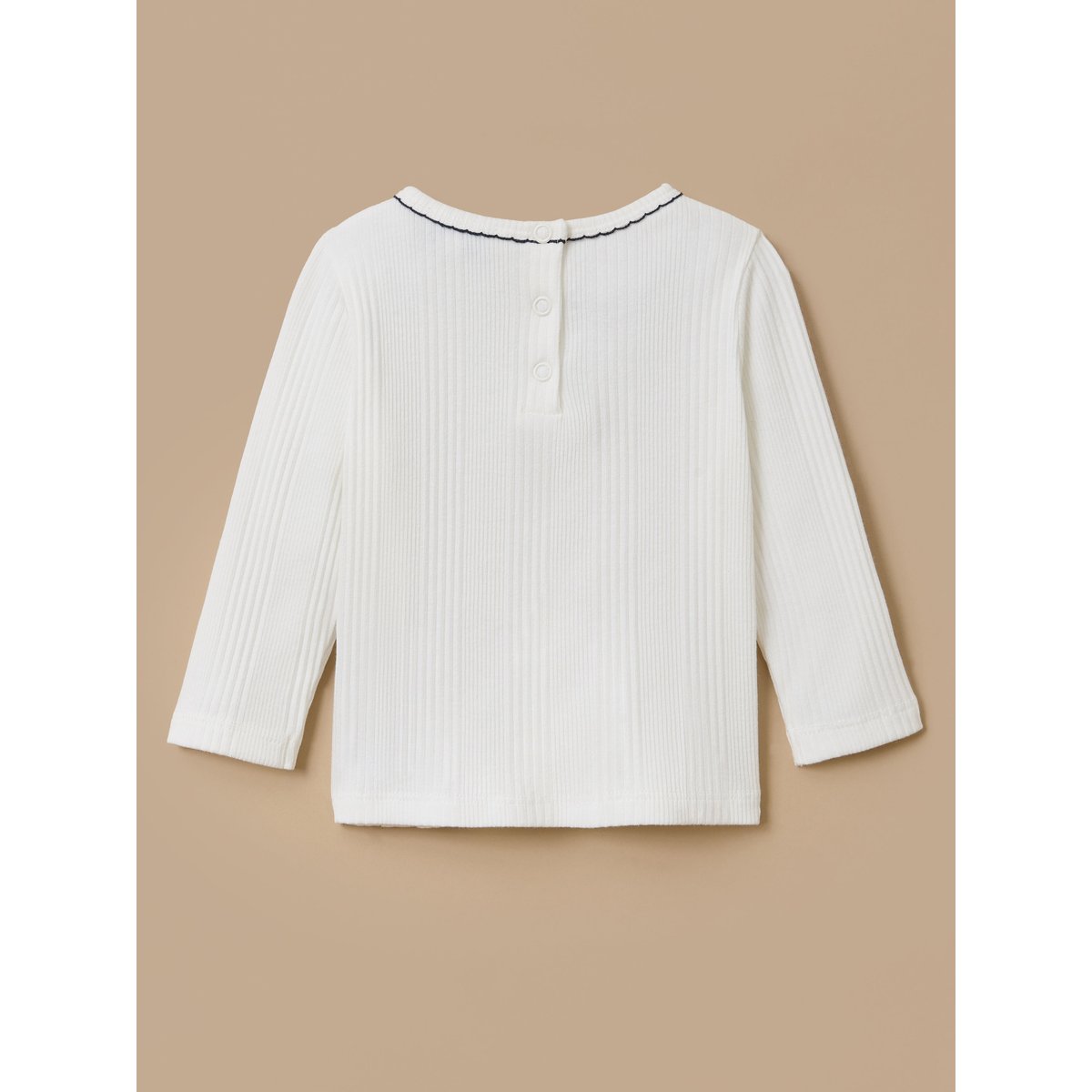 T-shirt uni fantaisie ecru, CYRILLUS