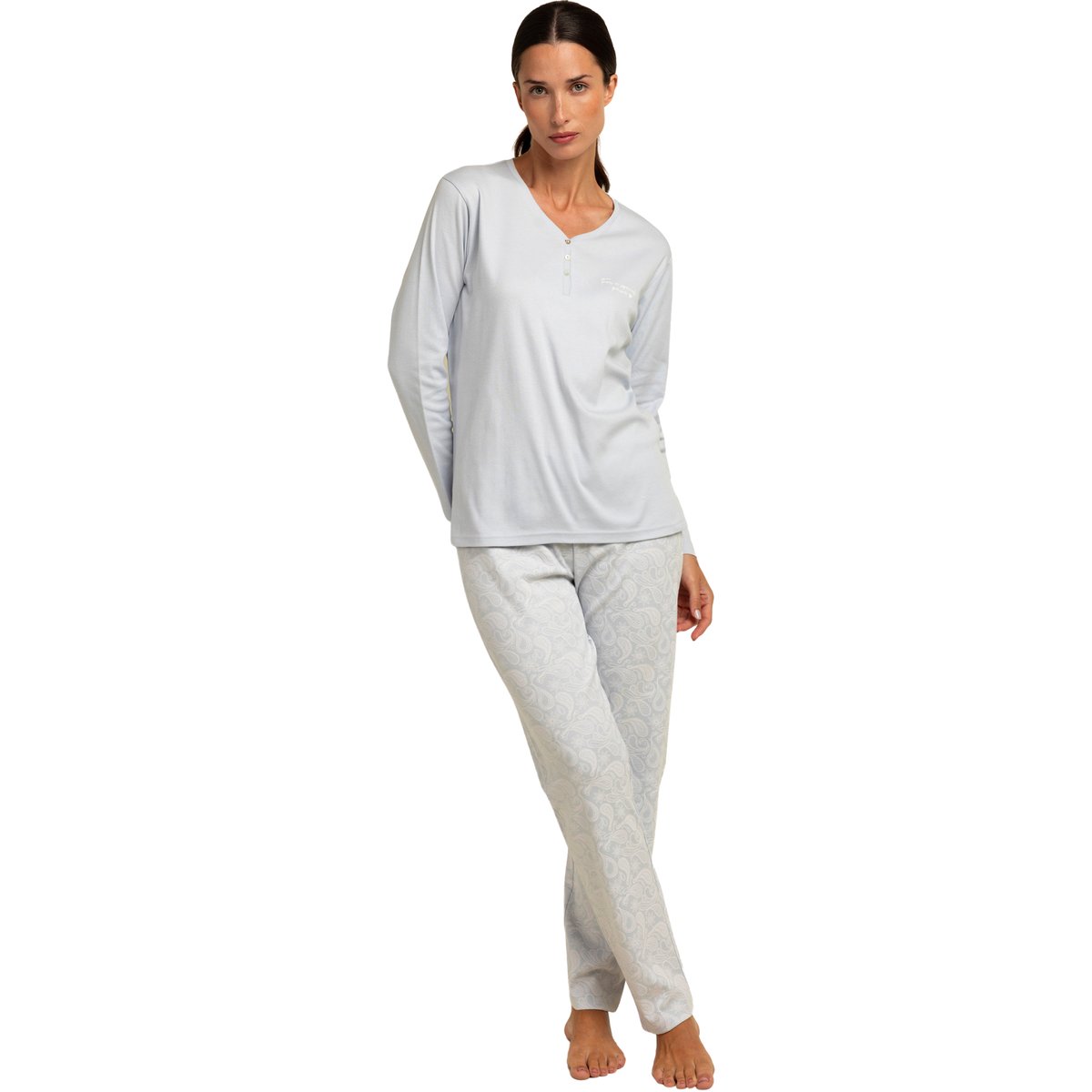 Pyjama pantalon top manches longues Special Person bleu, ADMAS