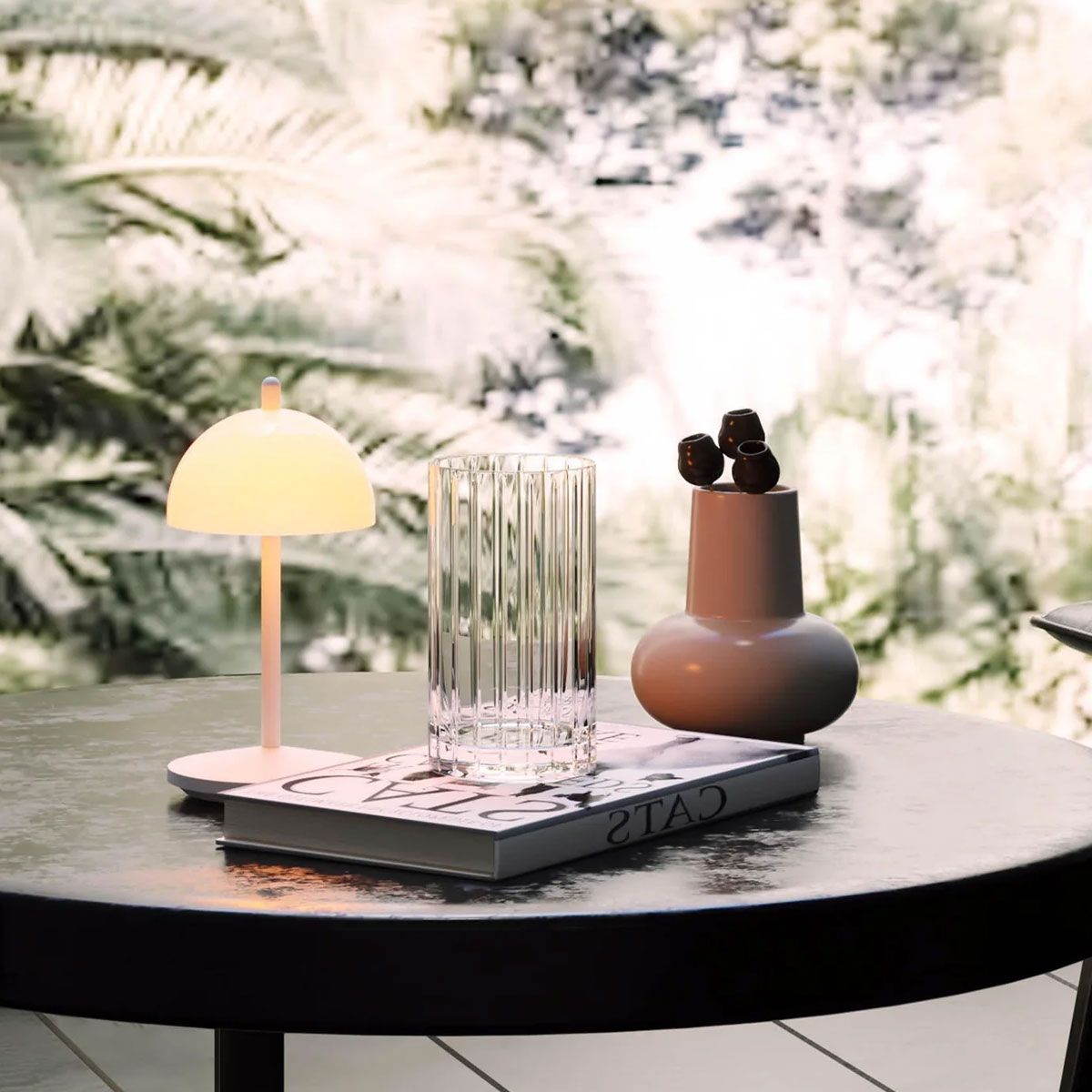 Lampe à poser LED sans fil rechargeable H 20 cm, FUNGO blanc, ALTASSINA