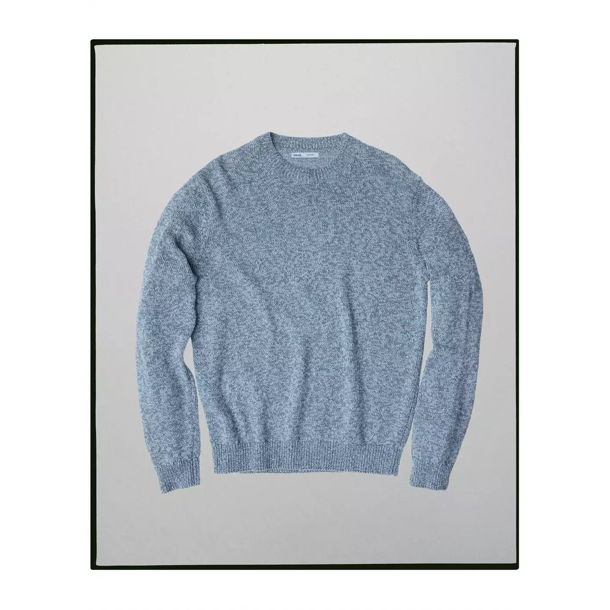 SWEATER CACTUS bleu ciel, MANGO MAN