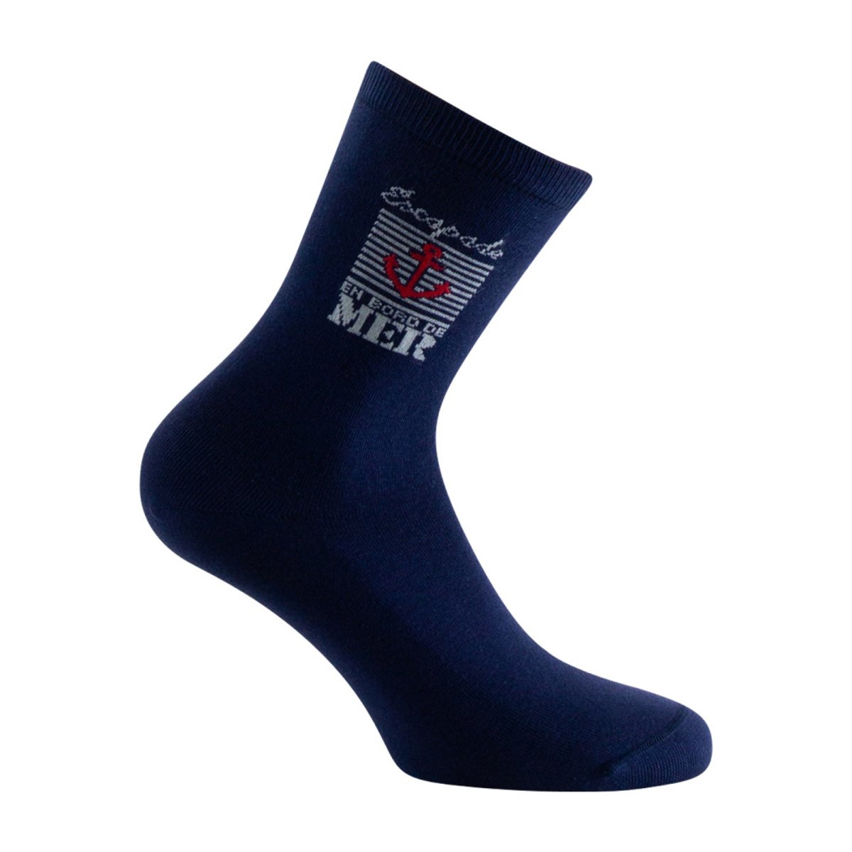 Socquettes en coton ancre marine MADE IN FRANCE marine, KINDY