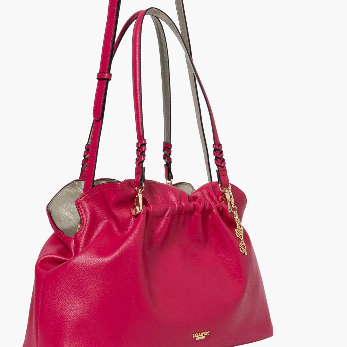 Sac shopper Shania doré,fuchsia, LOLLIPOPS